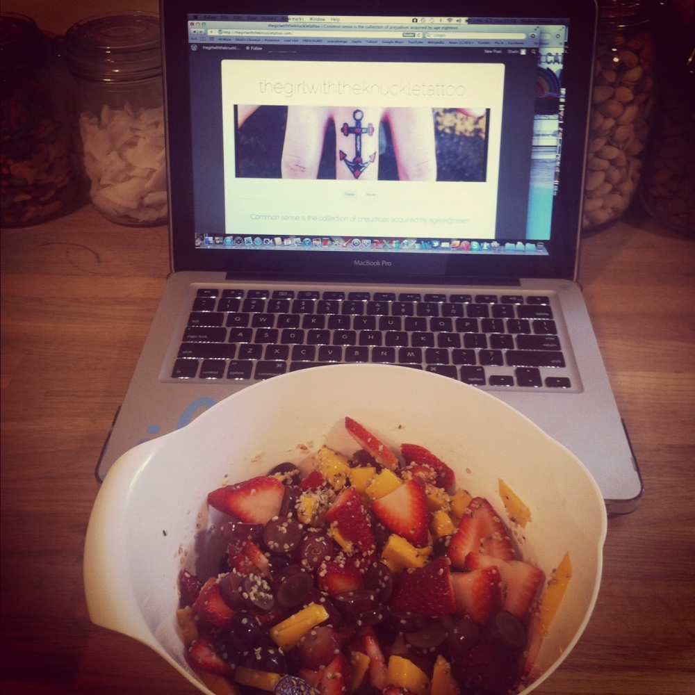 Day One... Fruit salad and blogging